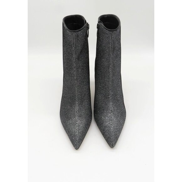 Nine West Women's Black Glitter Ankle Boots Side Zipper Stiletto Heel Size 8 NEW - Picture 3 of 7